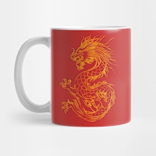 Golden Chinese Dragon Mug